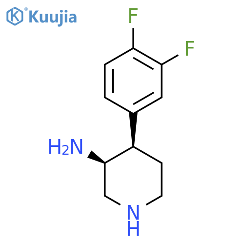 rac-(3R,4S)-4-(3,4-difluorophenyl)piperidin-3-amine structure