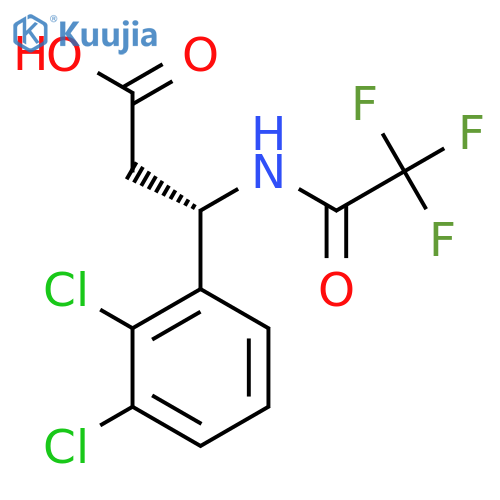 (3S)-3-(2,3-dichlorophenyl)-3-(2,2,2-trifluoroacetamido)propanoic acid structure