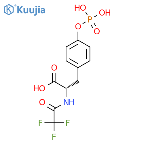 (2S)-3-4-(phosphonooxy)phenyl-2-(2,2,2-trifluoroacetamido)propanoic acid structure