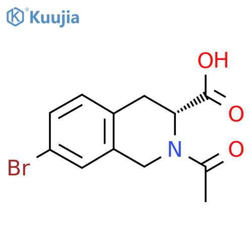 (3R)-2-acetyl-7-bromo-1,2,3,4-tetrahydroisoquinoline-3-carboxylic acid structure