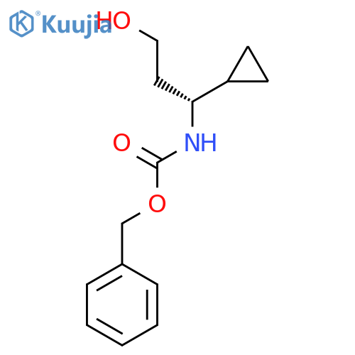 benzyl N-(1R)-1-cyclopropyl-3-hydroxypropylcarbamate structure
