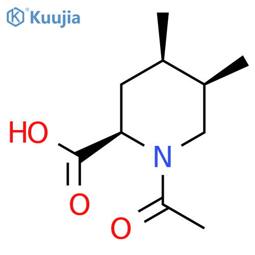 rac-(2R,4R,5R)-1-acetyl-4,5-dimethylpiperidine-2-carboxylic acid structure