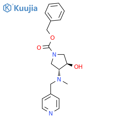 rac-benzyl (3R,4R)-3-hydroxy-4-{methyl(pyridin-4-yl)methylamino}pyrrolidine-1-carboxylate structure