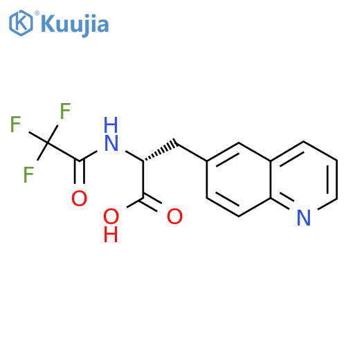 (2R)-3-(quinolin-6-yl)-2-(2,2,2-trifluoroacetamido)propanoic acid structure