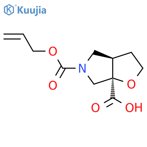 rac-(3aR,6aR)-5-(prop-2-en-1-yloxy)carbonyl-hexahydro-2H-furo2,3-cpyrrole-6a-carboxylic acid structure