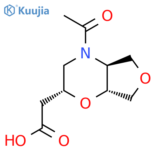 rac-2-[(2R,4aS,7aR)-4-acetyl-hexahydro-2H-furo[3,4-b][1,4]oxazin-2-yl]acetic acid structure