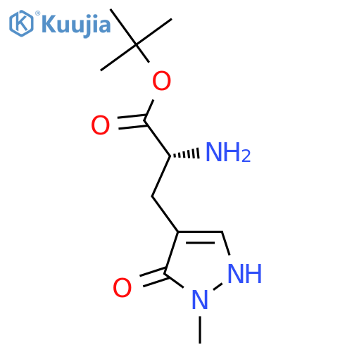 tert-butyl (2R)-2-amino-3-(5-hydroxy-1-methyl-1H-pyrazol-4-yl)propanoate structure