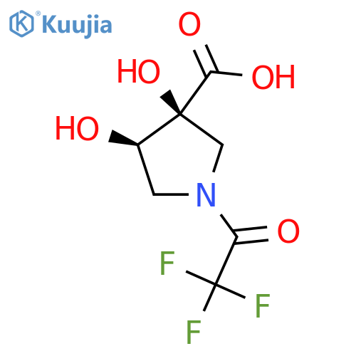 rac-(3R,4S)-3,4-dihydroxy-1-(2,2,2-trifluoroacetyl)pyrrolidine-3-carboxylic acid structure