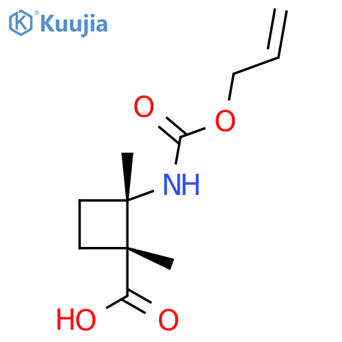 rac-(1R,2S)-1,2-dimethyl-2-{(prop-2-en-1-yloxy)carbonylamino}cyclobutane-1-carboxylic acid structure