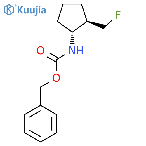 rac-benzyl N-(1R,2R)-2-(fluoromethyl)cyclopentylcarbamate structure