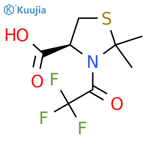 (4S)-2,2-dimethyl-3-(2,2,2-trifluoroacetyl)-1,3-thiazolidine-4-carboxylic acid structure