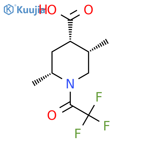 rac-(2R,4S,5S)-2,5-dimethyl-1-(2,2,2-trifluoroacetyl)piperidine-4-carboxylic acid structure