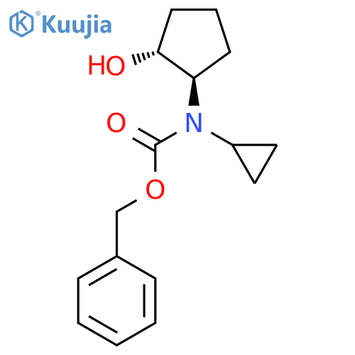 rac-benzyl N-cyclopropyl-N-[(1R,2R)-2-hydroxycyclopentyl]carbamate structure