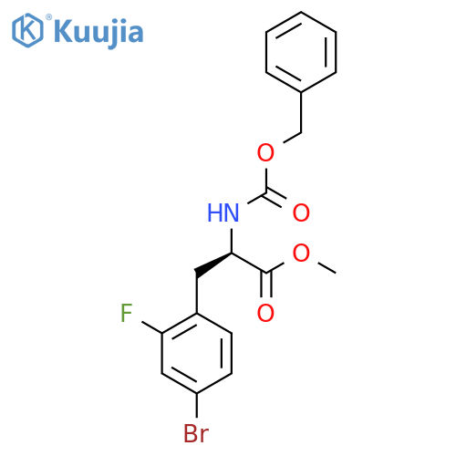 methyl (2R)-2-{(benzyloxy)carbonylamino}-3-(4-bromo-2-fluorophenyl)propanoate structure