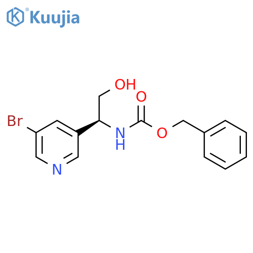 benzyl N-(1S)-1-(5-bromopyridin-3-yl)-2-hydroxyethylcarbamate structure
