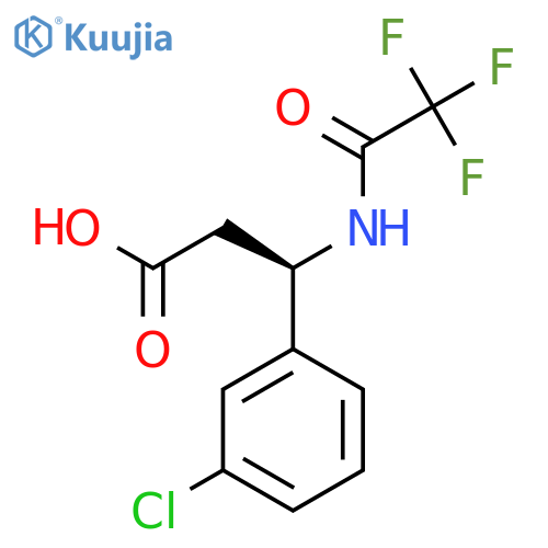 (3R)-3-(3-chlorophenyl)-3-(2,2,2-trifluoroacetamido)propanoic acid structure