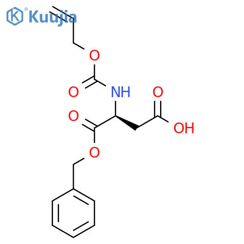 (3S)-4-(benzyloxy)-4-oxo-3-{(prop-2-en-1-yloxy)carbonylamino}butanoic acid structure