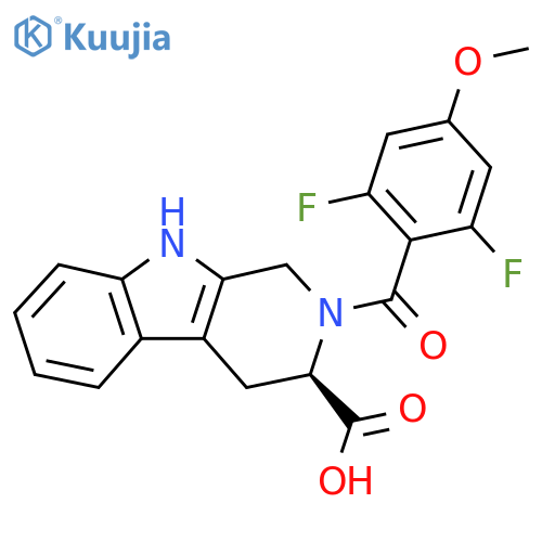 (3R)-2-(2,6-difluoro-4-methoxybenzoyl)-1H,2H,3H,4H,9H-pyrido3,4-bindole-3-carboxylic acid structure