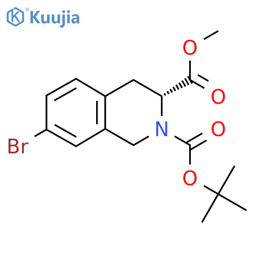 2-tert-butyl 3-methyl (3R)-7-bromo-1,2,3,4-tetrahydroisoquinoline-2,3-dicarboxylate structure