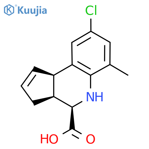 rac-(3aR,4S,9bS)-8-chloro-6-methyl-3H,3aH,4H,5H,9bH-cyclopentacquinoline-4-carboxylic acid structure