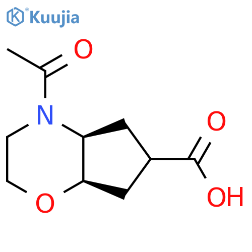 rac-(4aR,7aS)-4-acetyl-octahydrocyclopentab1,4oxazine-6-carboxylic acid structure