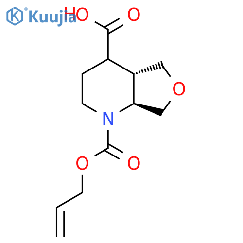 rac-(4aR,7aR)-1-(prop-2-en-1-yloxy)carbonyl-octahydrofuro3,4-bpyridine-4-carboxylic acid structure