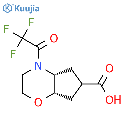 rac-(4aR,7aS)-4-(2,2,2-trifluoroacetyl)-octahydrocyclopentab1,4oxazine-6-carboxylic acid structure