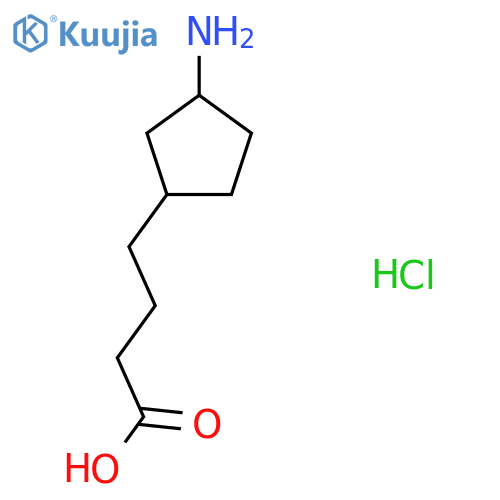 4-(3-aminocyclopentyl)butanoic acid hydrochloride, Mixture of diastereomers structure