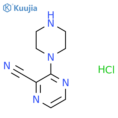 3-(Piperazin-1-yl)pyrazine-2-carbonitrile hydrochloride structure