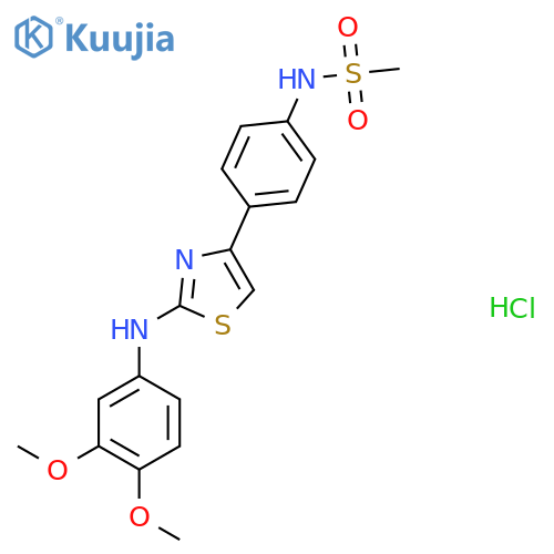 N-(4-{2-[(3,4-dimethoxyphenyl)amino]-1,3-thiazol-4-yl}phenyl)methanesulfonamide hydrochloride structure