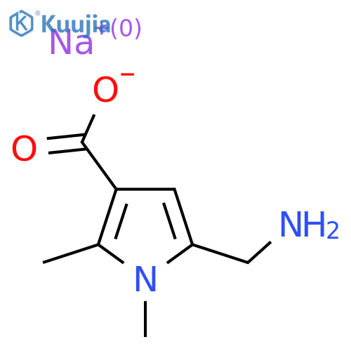 sodium 5-(aminomethyl)-1,2-dimethyl-1H-pyrrole-3-carboxylate structure