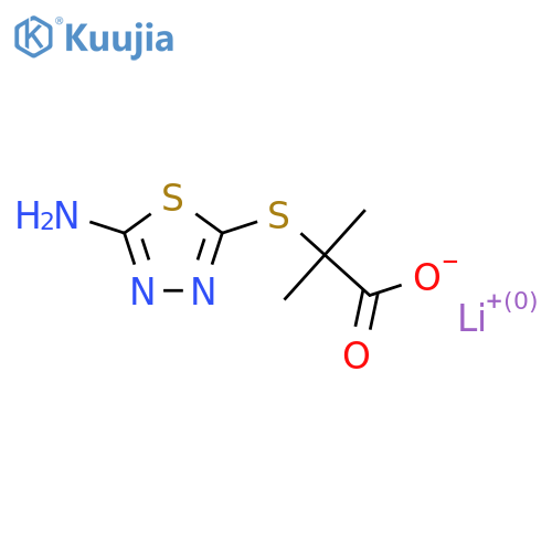 lithium(1+) 2-(5-amino-1,3,4-thiadiazol-2-yl)sulfanyl-2-methylpropanoate structure