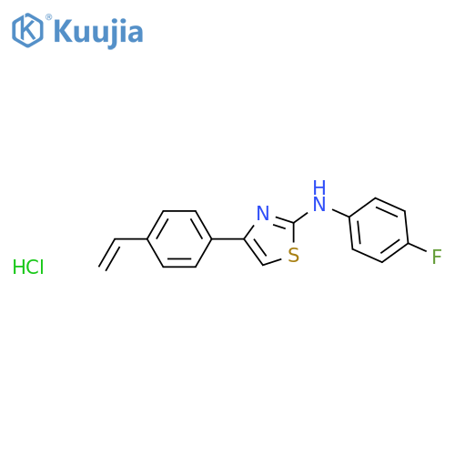 4-(4-ethenylphenyl)-N-(4-fluorophenyl)-1,3-thiazol-2-amine hydrochloride structure