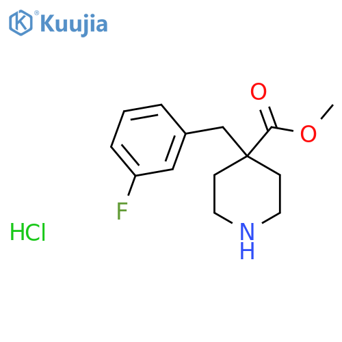 methyl 4-(3-fluorophenyl)methylpiperidine-4-carboxylate hydrochloride structure