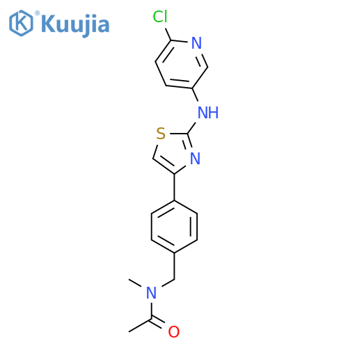 N-(4-{2-(6-chloropyridin-3-yl)amino-1,3-thiazol-4-yl}phenyl)methyl-N-methylacetamide structure