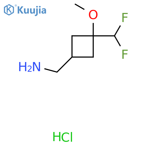 rac-1-(1s,3s)-3-(difluoromethyl)-3-methoxycyclobutylmethanamine hydrochloride, cis structure