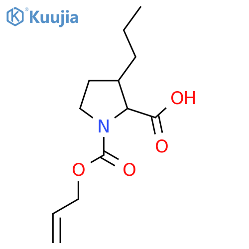 1-[(Prop-2-en-1-yloxy)carbonyl]-3-propylpyrrolidine-2-carboxylic acid structure