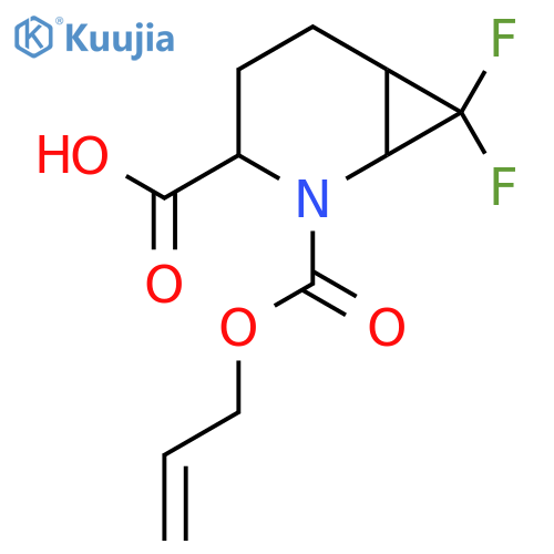 7,7-difluoro-2-(prop-2-en-1-yloxy)carbonyl-2-azabicyclo4.1.0heptane-3-carboxylic acid structure