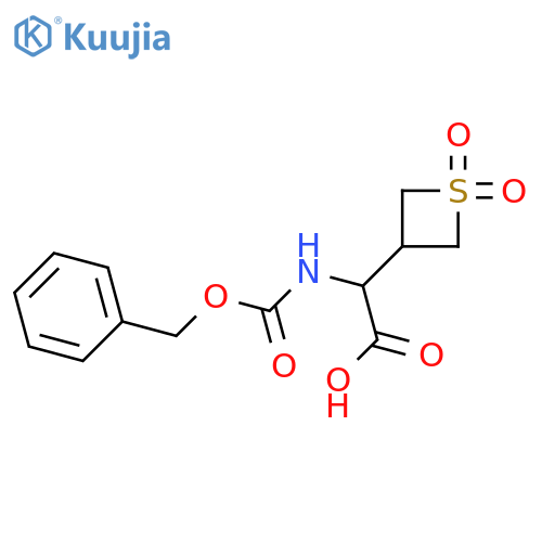 2-{(benzyloxy)carbonylamino}-2-(1,1-dioxo-1lambda6-thietan-3-yl)acetic acid structure