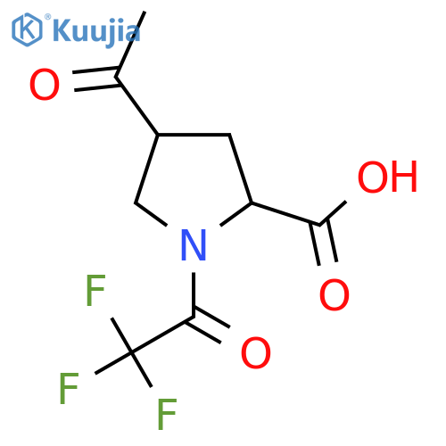 4-Acetyl-1-(2,2,2-trifluoroacetyl)pyrrolidine-2-carboxylic acid structure
