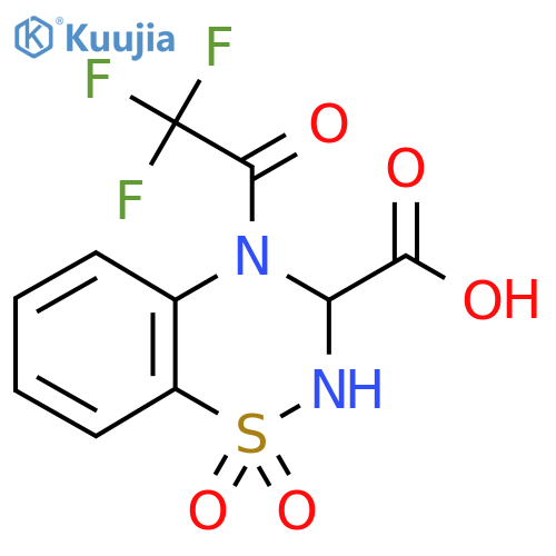 1,1-dioxo-4-(2,2,2-trifluoroacetyl)-3,4-dihydro-2H-1lambda6,2,4-benzothiadiazine-3-carboxylic acid structure