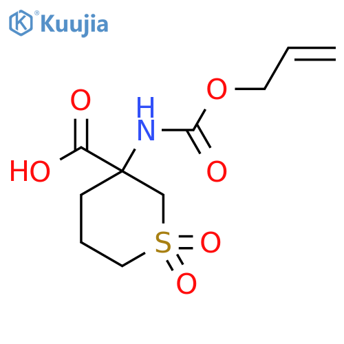 1,1-Dioxo-3-{[(prop-2-en-1-yloxy)carbonyl]amino}-1lambda6-thiane-3-carboxylic acid structure