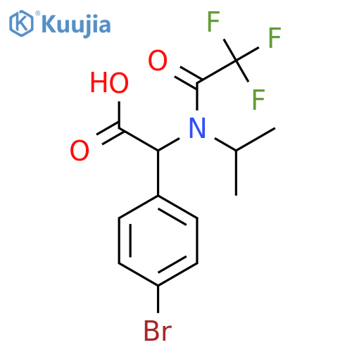 2-(4-bromophenyl)-2-2,2,2-trifluoro-N-(propan-2-yl)acetamidoacetic acid structure