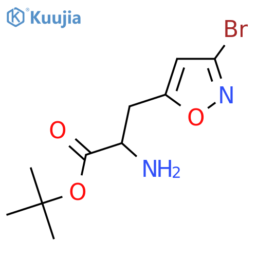 Tert-butyl 2-amino-3-(3-bromo-1,2-oxazol-5-yl)propanoate structure