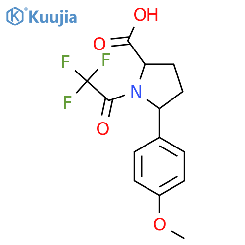 5-(4-Methoxyphenyl)-1-(2,2,2-trifluoroacetyl)pyrrolidine-2-carboxylic acid structure