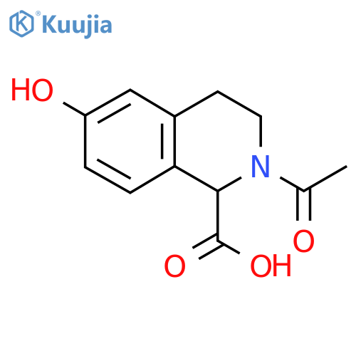 2-Acetyl-6-hydroxy-1,2,3,4-tetrahydroisoquinoline-1-carboxylic acid structure