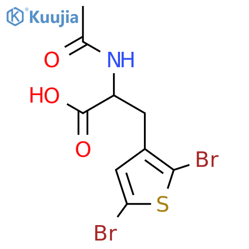 3-(2,5-Dibromothiophen-3-yl)-2-acetamidopropanoic acid structure