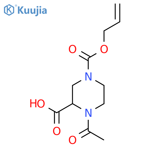 1-acetyl-4-(prop-2-en-1-yloxy)carbonylpiperazine-2-carboxylic acid structure