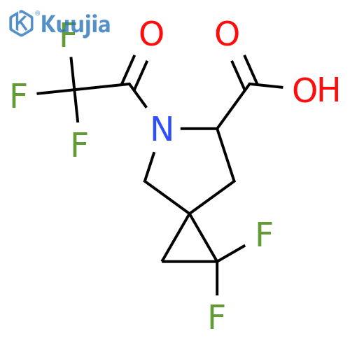 1,1-Difluoro-5-(2,2,2-trifluoroacetyl)-5-azaspiro[2.4]heptane-6-carboxylic acid structure