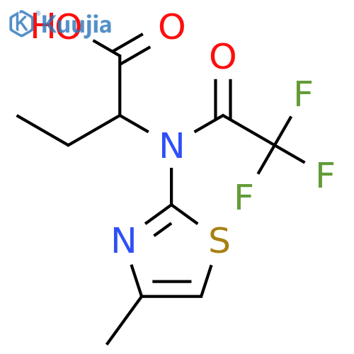 2-2,2,2-trifluoro-N-(4-methyl-1,3-thiazol-2-yl)acetamidobutanoic acid structure